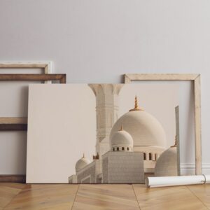 هوم جاليري مسجد الشيخ زايد الكبير هو أكبر مسجد 3 قباب يقع في الإمارات العربية المتحدة أبو ظبي أحد أكبر مئذنة المساجد في العالم تابلوه كانفاس مطبوع