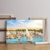 traditional view canvas aswan nile sailboats egypt Printed wall art