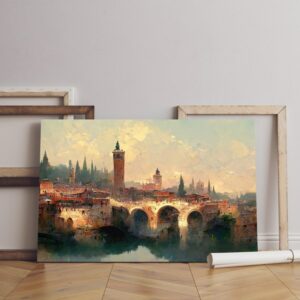 verona city landscape canvas verona painting Printed wall art