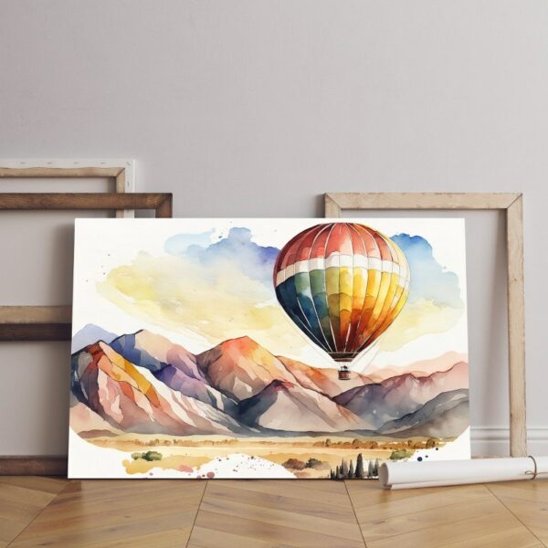 illustration canvas hot air balloon ride scenic landscapes Printed  wall art