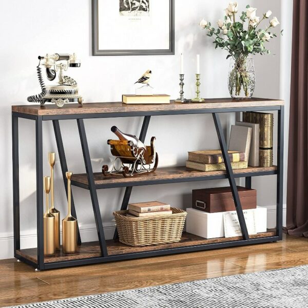 console Table 3-Tier with Storage 150x75x30