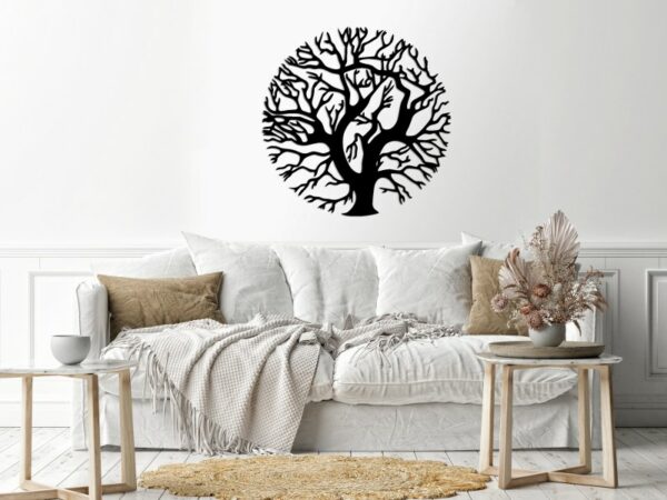 ملصق حائط شجرة 80x80 أسود