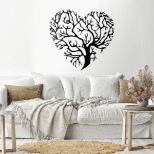 Tree heart wall Sticker 80x80 Black