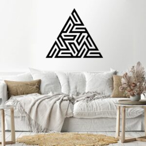 Geometric pyramidal shape Wood Wall art 60x60 Black
