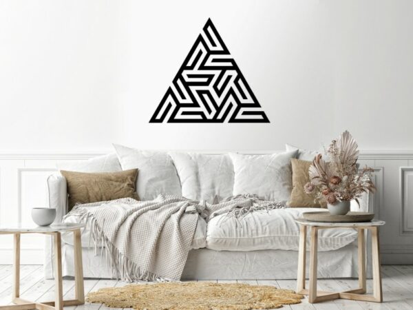 Geometric pyramidal shape Wood Wall art 60x60 Black