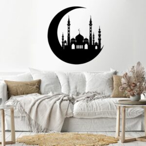 Indian mosque wall Sticker 80x80 Black