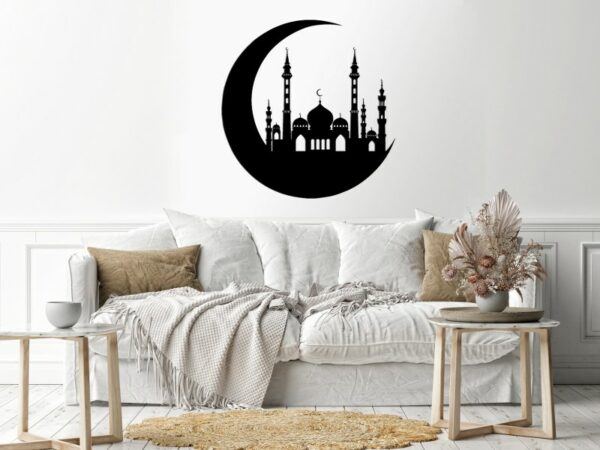 Indian mosque wall Sticker 80x80 Black