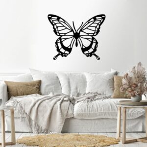 butterfly Wood Wall art 75x60 Black