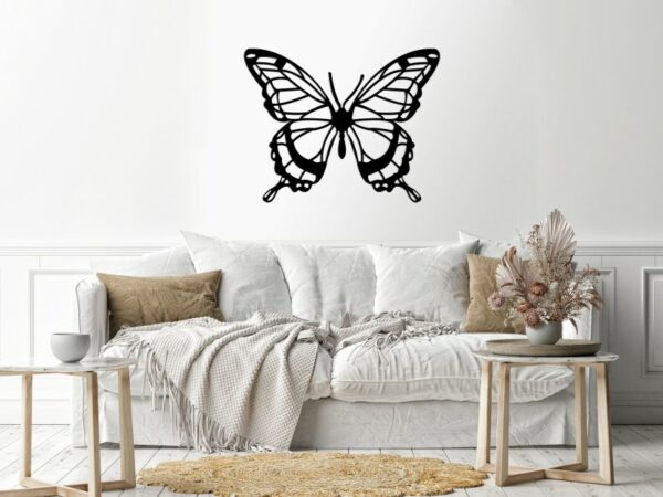 butterfly Wood Wall art 75x60 Black