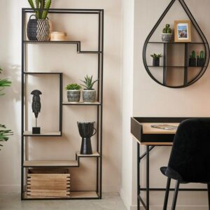 Storage shelf 70x30x170 Black*brown