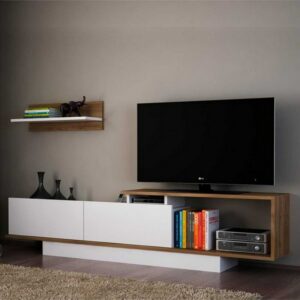 هوم جاليري وحدة تلفاز 45x30x180 بني * أبيض