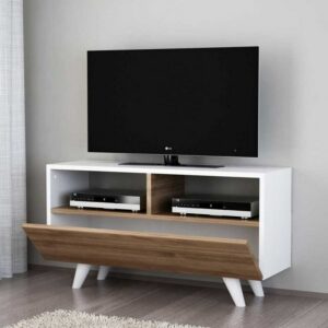 هوم جاليري وحدة تلفزيون 40x30x90 بني * أبيض