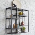 هوم جاليري رف جداري 70x70x30 أسود