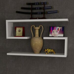 هوم جاليري رف حائط 18x60x15 أبيض