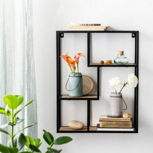 هوم جاليري رف جداري 12x40x50 أسود * بني