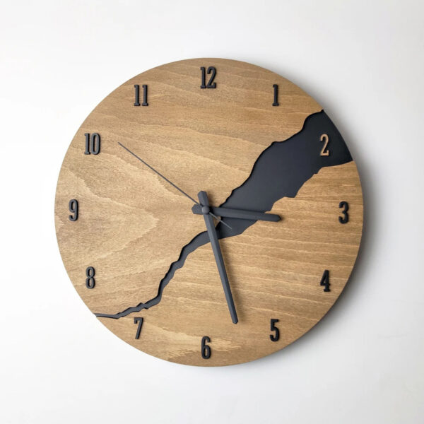 Modern Wall Clock with Numbers Silent Unique Wood Minimalist Wall Clock With hour numbers