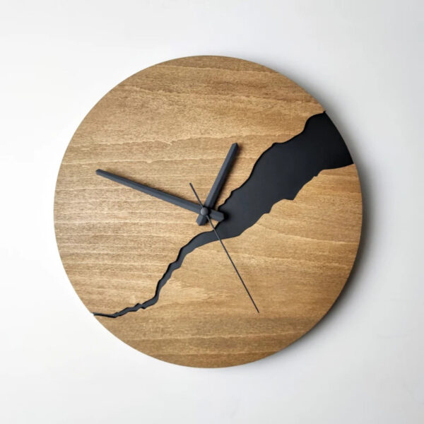 Modern Wall Clock with Numbers Silent Unique Wood Minimalist Wall Clock Blank