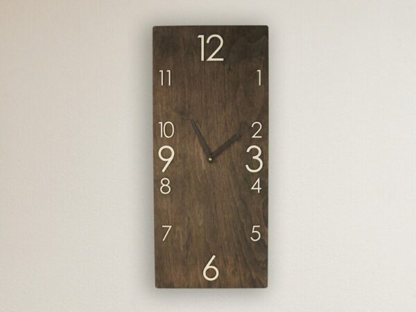 Beautiful Wood wall Clock Slim Hanging