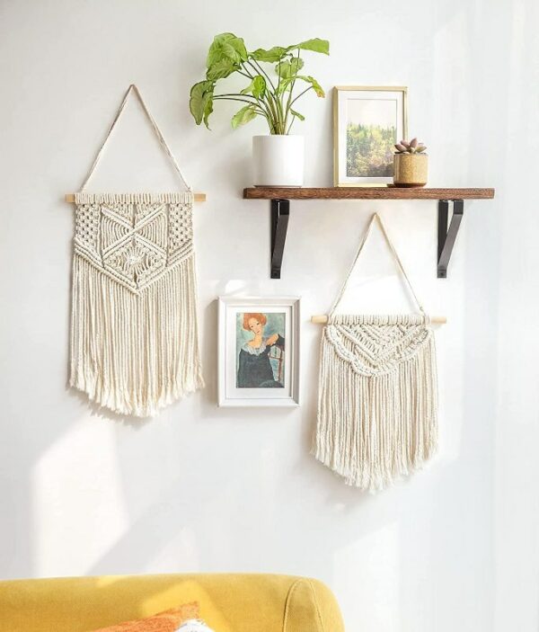 Beautiful Set of 2 Macrame Wall Hanging Art Woven Wall Decoration Handmade
