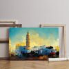 Tunisia city painting canvas illustration tunisia landmarks art Printed wall art