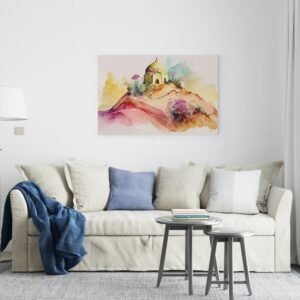 Enchanting wonders canvas with watercolor paintings of islamic mosques