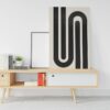 Geometric canvas Letter with Black and white poster Printed wall art