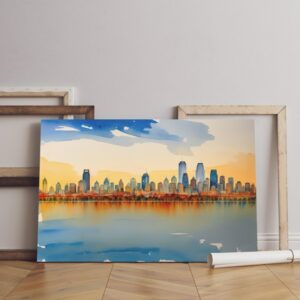 Panorama philadelphia canvas skyline bridge Printed wall art
