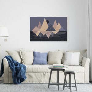 Triangles colorful canvas in an abstract geometric style Printed wall art
