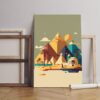 Geometric canvas shape of the pyramids and Egyptian landmarks Printed wall art