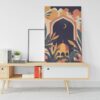 Building a mosque canvas surrounded by colorful flowers Printed wall art