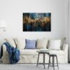 Amazing Dark Blue And Gold canvas printed wall art