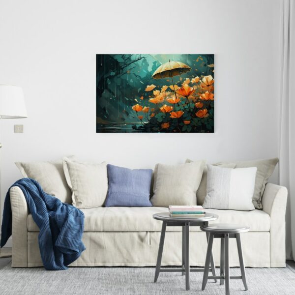 Amazing Flowers In The Rain canvas printed  wall art