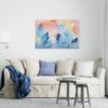 beautiful Blue and Pink canvas colored tree leaves