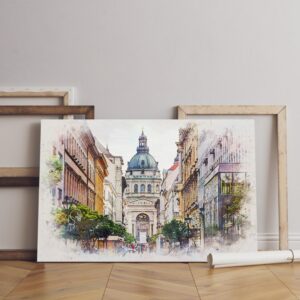 canvas Historical Building Old Town Town in Europe Printed  wall art