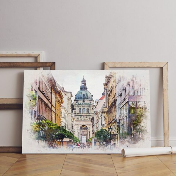 canvas Historical Building Old Town Town in Europe Printed  wall art