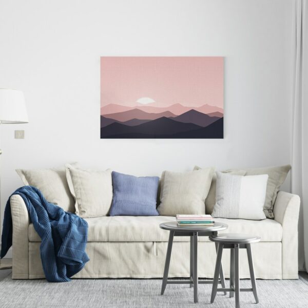 Flat landscape beautiful canvas abstract mountain nature in the morning