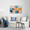 Beautiful canvas art detail of acrylic painting showing color texture background