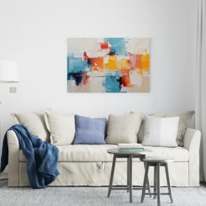 Beautiful canvas art detail of acrylic painting showing color texture background