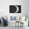 Amazing Full Moon canvas Black And White  Nighttime Printed wall art