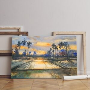 Beautiful canvas Peach Trees In Blossom-Printed  wall art