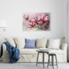 Beautiful Magnolia pink flowers canvas Printed  wall art
