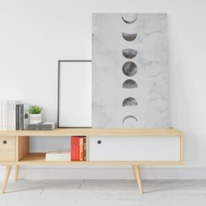 Moon Phases canvas Wall Art Minimalist Moon Art Black and White