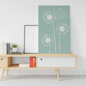 Great White canvas Dandelion Plant Printed  wall art