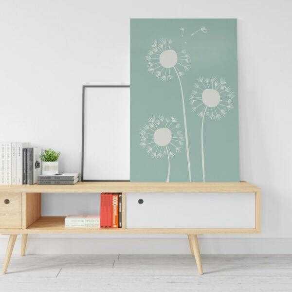 Great White canvas Dandelion Plant Printed  wall art