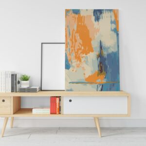 Amazing Blue Canvas Blue Orange Wall Art Printed canvas wall art