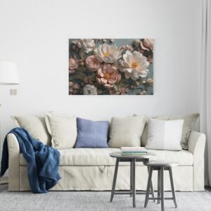 Beautiful canvas Vintage Peonies Oil Painting Moody Flower Printed  wall art