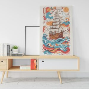 Great Canvas Pirate Graffiti Ship Vintage Posters Printed  wall art