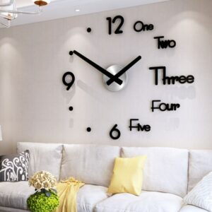 Amazing 3D Mounted wall Clock mix numbers with dots