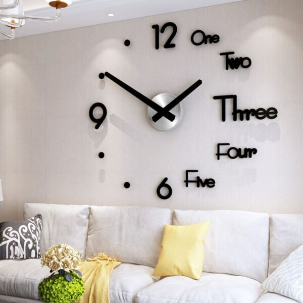 Amazing 3D Mounted wall Clock mix numbers with dots