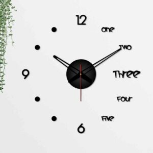 Great wall clock Words with Numbers 3D Infinity